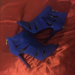 Blue ankle booties
